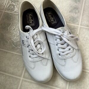 Keds Womens Courty Ortholite Leather Lace Up Casual Athletic Sneaker White Sz 9